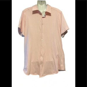 Stone Rose Pink Microdot Button Down Short Sleeve Shirt